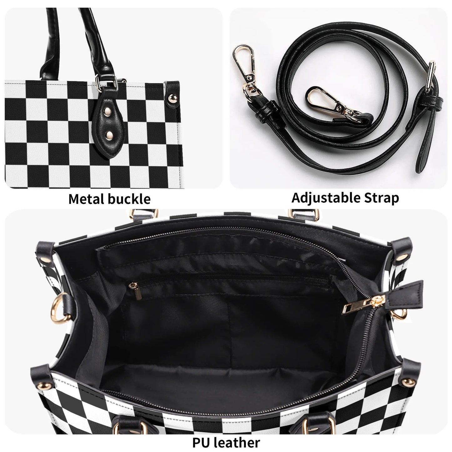 Checkered Purse. Trendy Handbag, Waterproof PU Leather Handbag, Top Handle Vegan Leather, High-quality Crossbody Bag, Shoulder bag