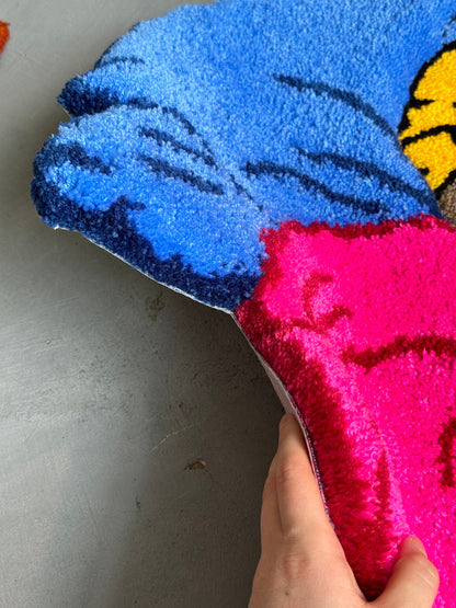 Tufted 3D Cartoon Rug, Fluffy Custom Rug, Living Room Decor Rug, Wall Decor rug, Gift for Father's Day, Best friend gift, Christmas gift