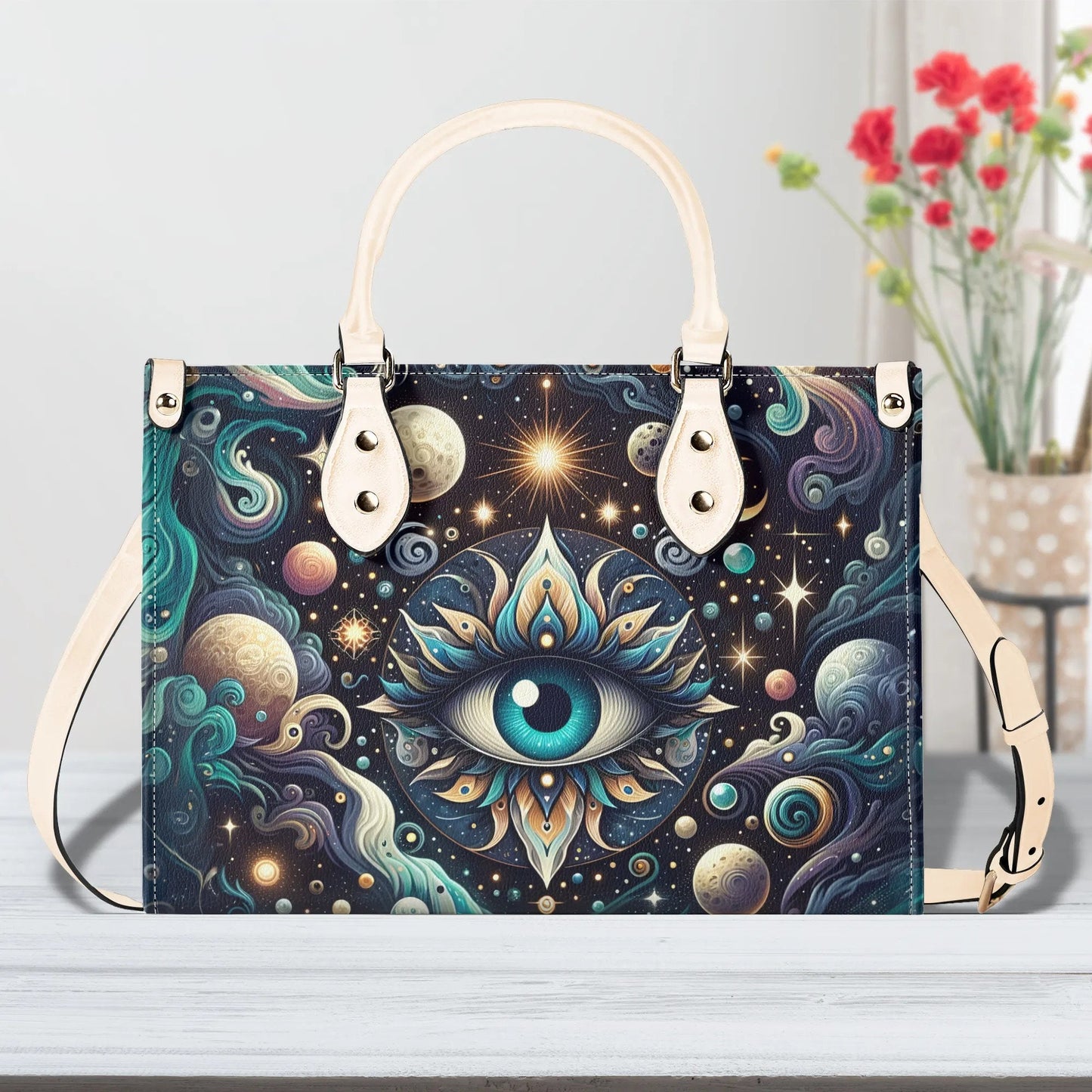 Third Eye Mystical Handbag. Trendy Handbag, Waterproof PU Leather Handbag, Top Handle Vegan Leather, Crossbody, Shoulder bag