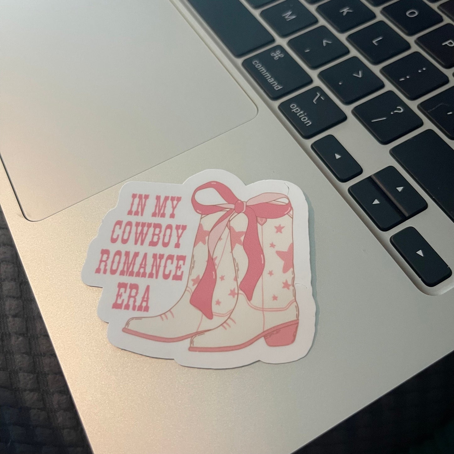 Coquette pink bow In My Cowboy Era sticker, book stickers, kindle, laptop, bookish sticker, western, decal, cowboy boots, decals