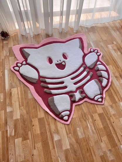 Skeleton tufted rug,3d skull rug, handmade tufted custom rug, living room decor rug, bedroom carpet, area carpet