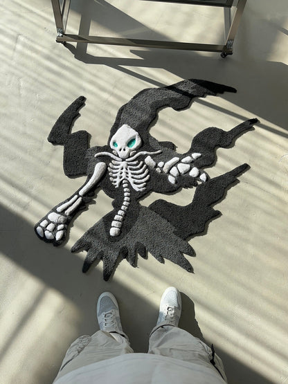 Skeleton tufted rug,3d skull rug, handmade tufted custom rug, living room decor rug, bedroom carpet, area carpet