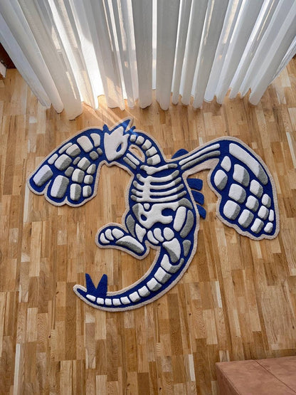 Skeleton tufted rug,3d skull rug, handmade tufted custom rug, living room decor rug, bedroom carpet, area carpet