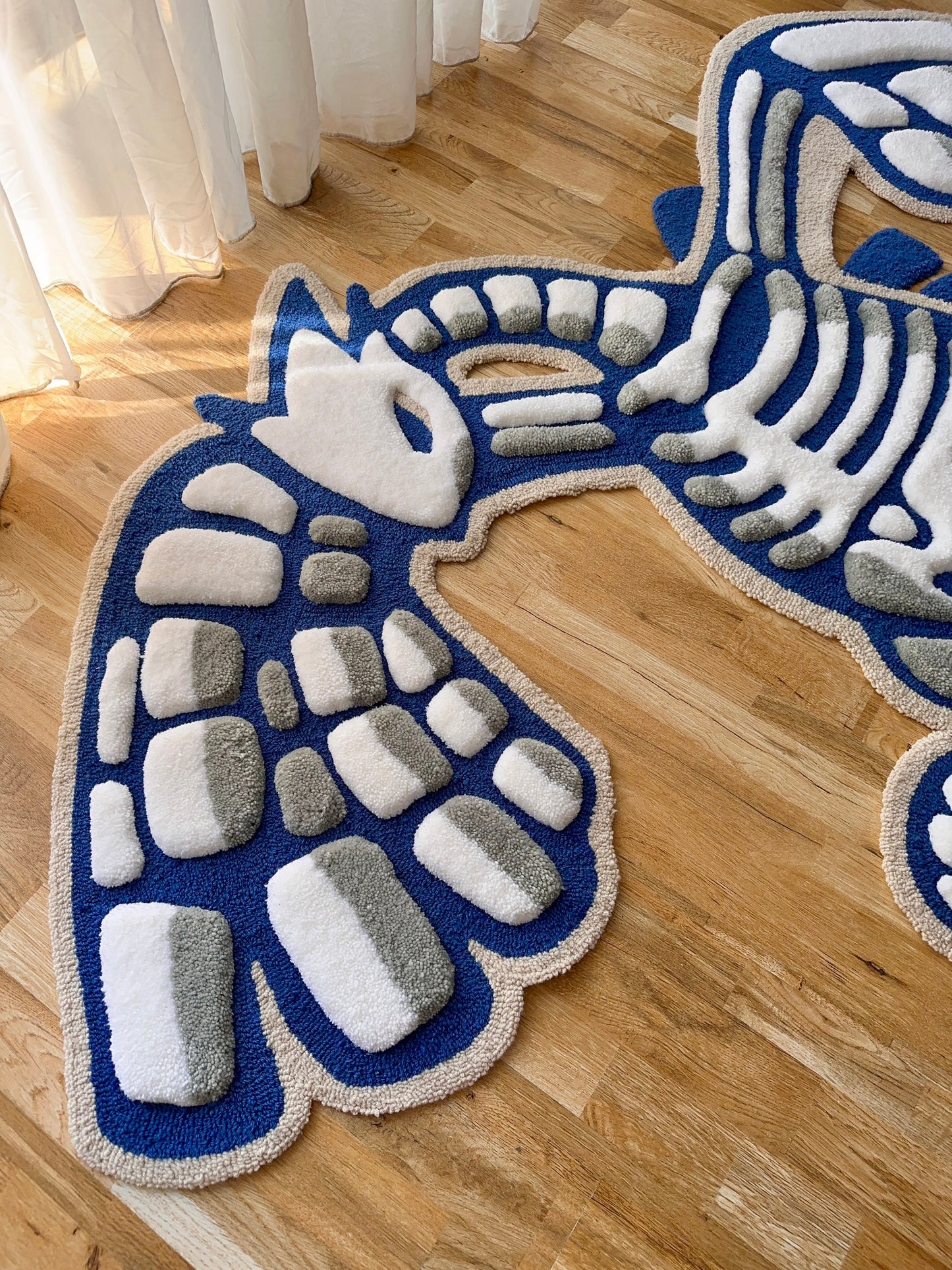 Skeleton tufted rug,3d skull rug, handmade tufted custom rug, living room decor rug, bedroom carpet, area carpet