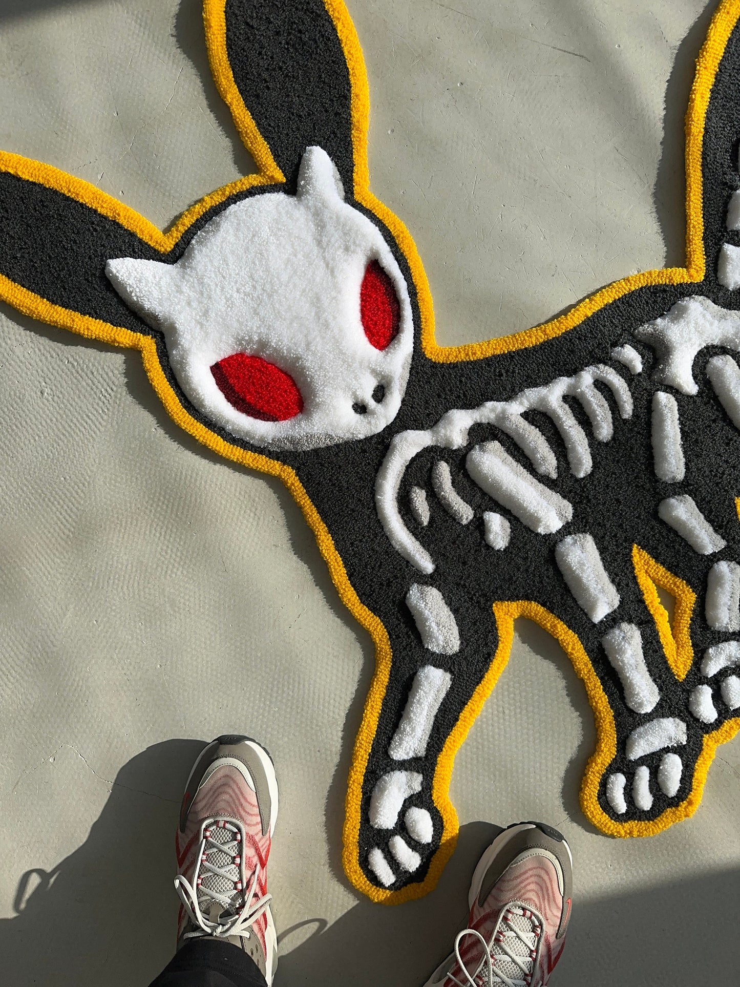 Skeleton tufted rug,3d skull rug, handmade tufted custom rug, living room decor rug, bedroom carpet, area carpet