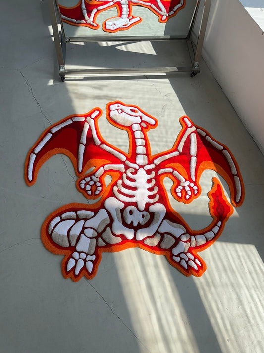 3D Skull Tufted Rug – Handmade Skeleton Rug Inspired by Pop Culture – Unique Home Decor & Gift for Gamers and Anime Fans