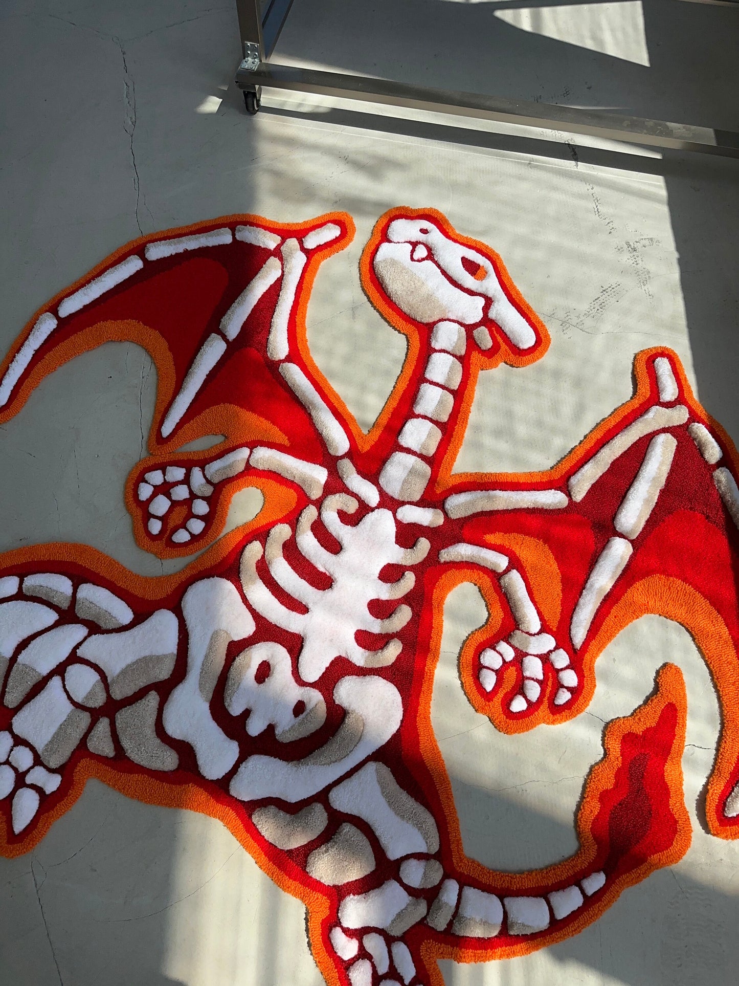 3D Skull Tufted Rug – Handmade Skeleton Rug Inspired by Pop Culture – Unique Home Decor & Gift for Gamers and Anime Fans