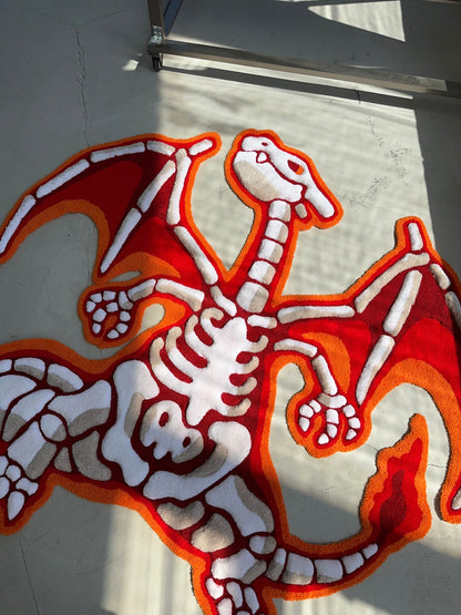 3D Skull Tufted Rug – Handmade Skeleton Rug Inspired by Pop Culture – Unique Home Decor & Gift for Gamers and Anime Fans