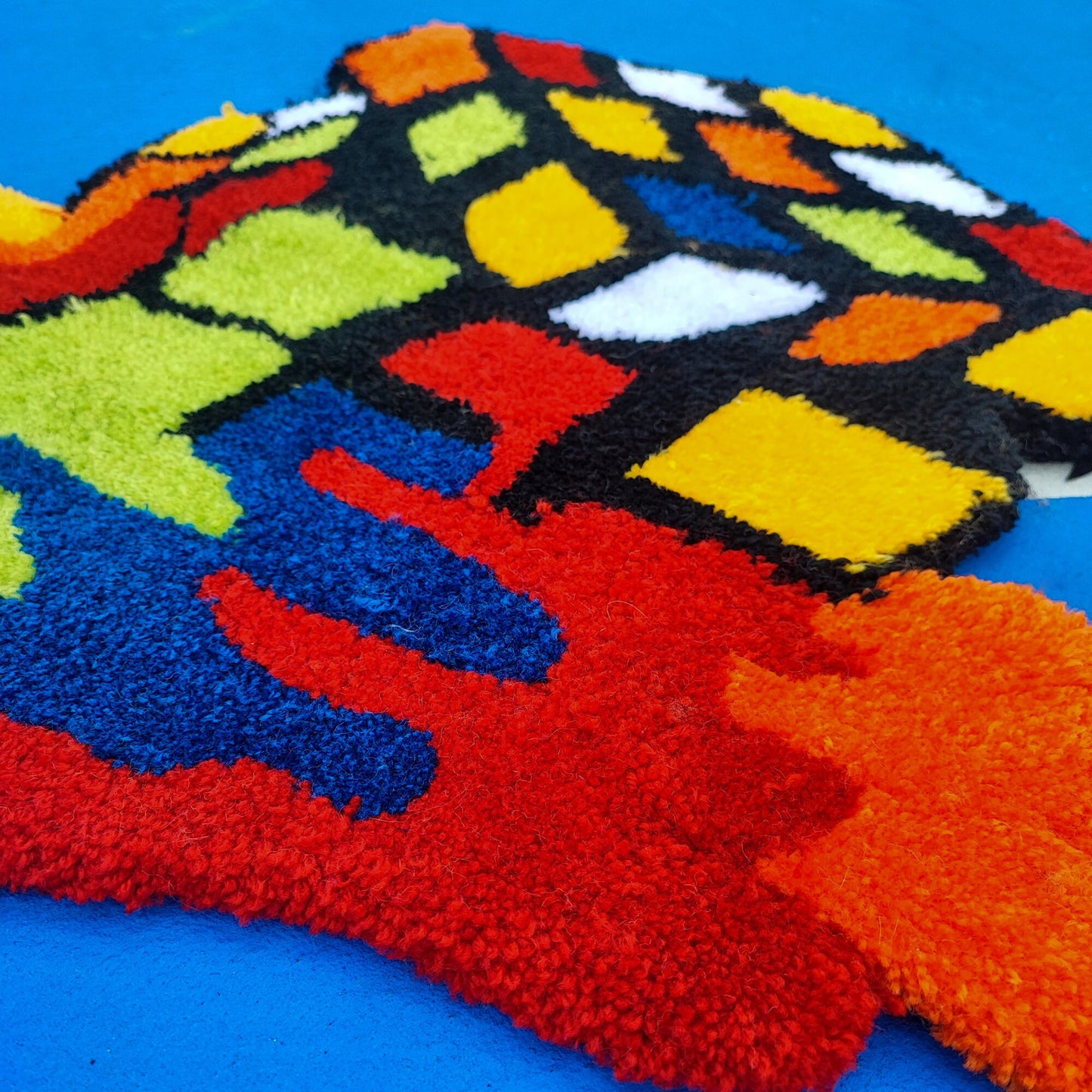 Rubik's Cube Rug,Game Decor,Irregular Rug,Handmade Gift,Colorful Rug,Cool Rugs,Game Rug,Tufted Rug,Handmade Rug,Custom Rug,Area Rug