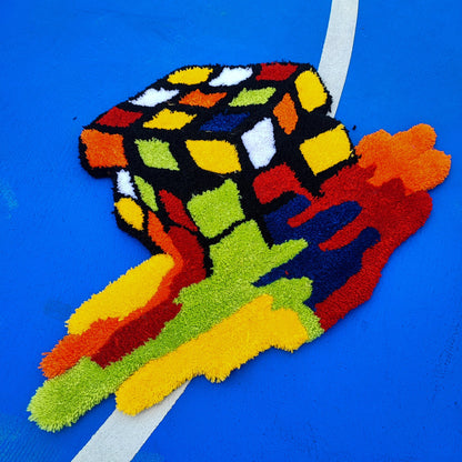 Rubik's Cube Rug,Game Decor,Irregular Rug,Handmade Gift,Colorful Rug,Cool Rugs,Game Rug,Tufted Rug,Handmade Rug,Custom Rug,Area Rug