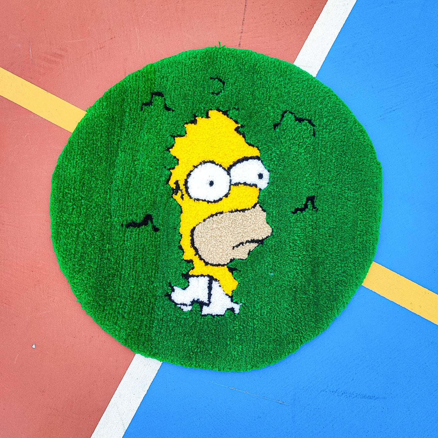 Simpsons Rug,Round Rug,Tufted Rug,Cool Rugs,Green Rug,Gift for Her Unique Rug,Area Rug,Anime Rug,Handmade Rug,Custom Rug,Home Decor
