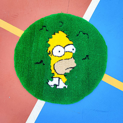 Simpsons Rug,Round Rug,Tufted Rug,Cool Rugs,Green Rug,Gift for Her Unique Rug,Area Rug,Anime Rug,Handmade Rug,Custom Rug,Home Decor