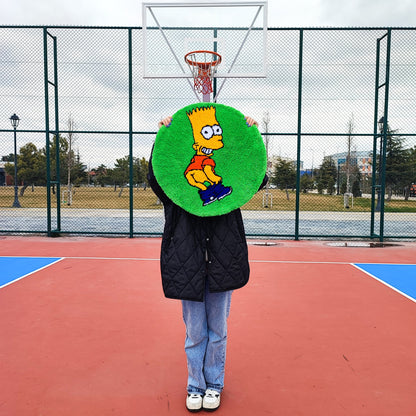 Simpsons Tufted Rug,Cartoon Character Rug,Tufted Rug,Tufting Fluffy,Custom Rug,Bart S.Tufted Rug, Funny Rug,Handmade Rug,Area Rug,Home Decor