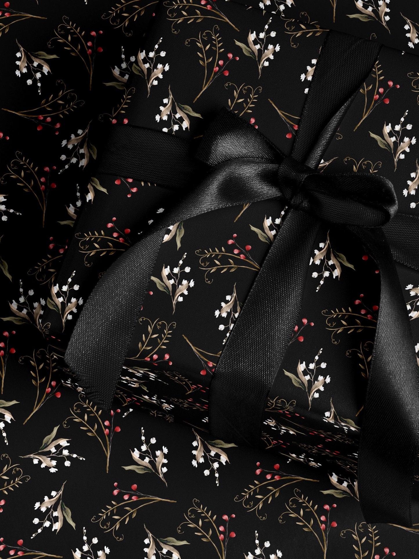 Floral Gift Wrap Botanical Flower Print Wrapping Paper Pattern Botanical Print Gift Wrap Wedding Wrapping Paper Roll Elegant Gift Wrap