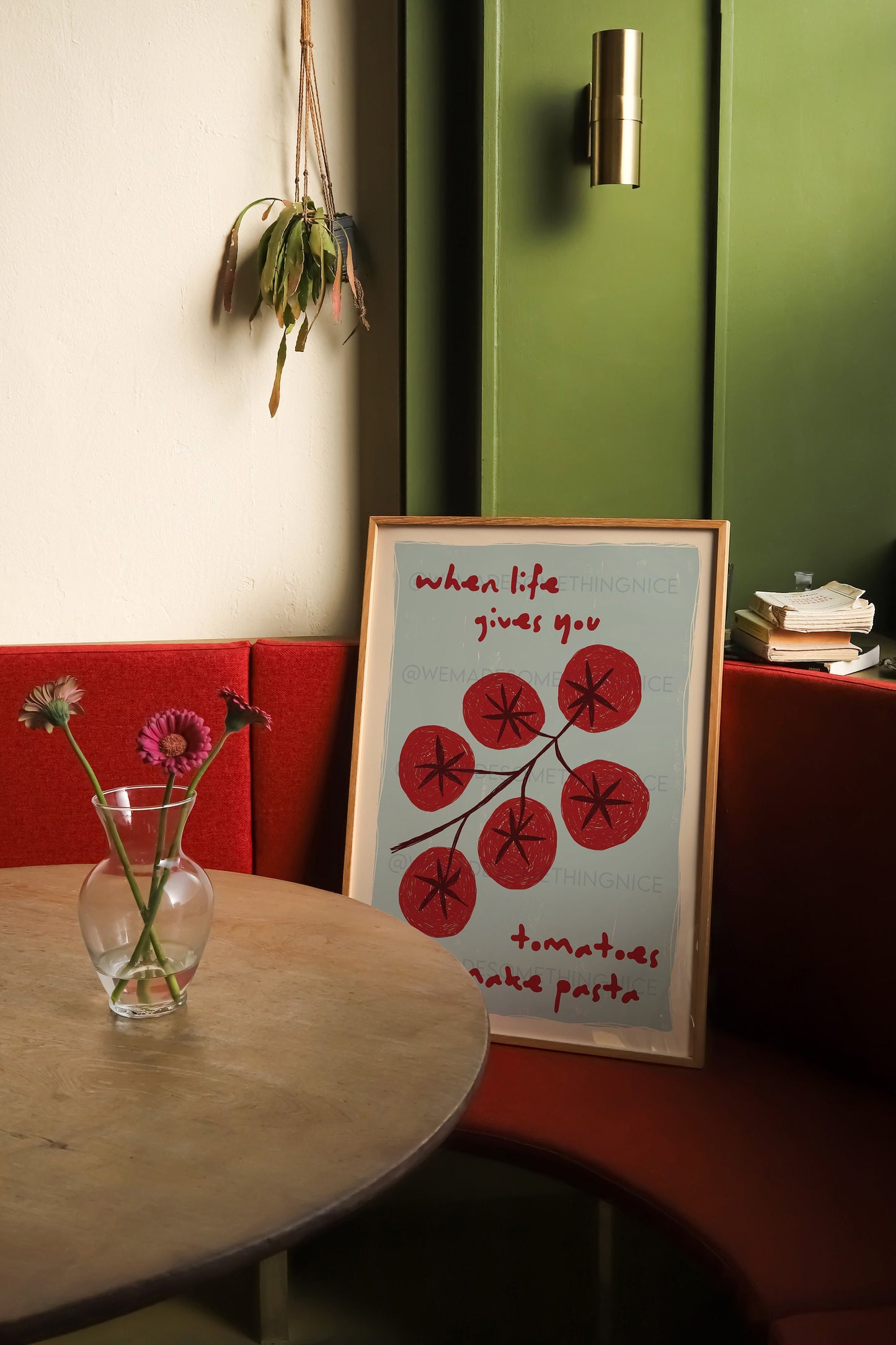 Tomato Poster, Pasta Poster, Trendy Wall Art, Maximalist Wall Art, Apartment Decor, Retro Wall Art, Red Wall Art, Hand Drawn Sketch