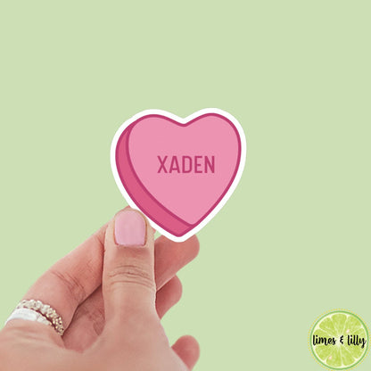 Xaden Candy Hearts Sticker | Book Inspired | Bookish Stickers | Kindle | Laptop | Romantasy Book Merch
