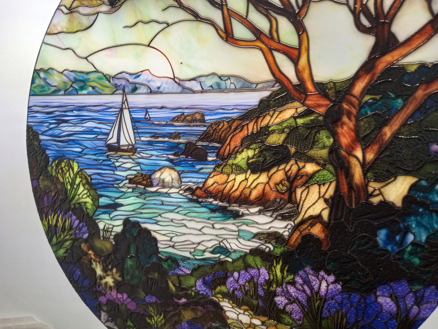 California Coast: Stained Glass Style Window Hanging