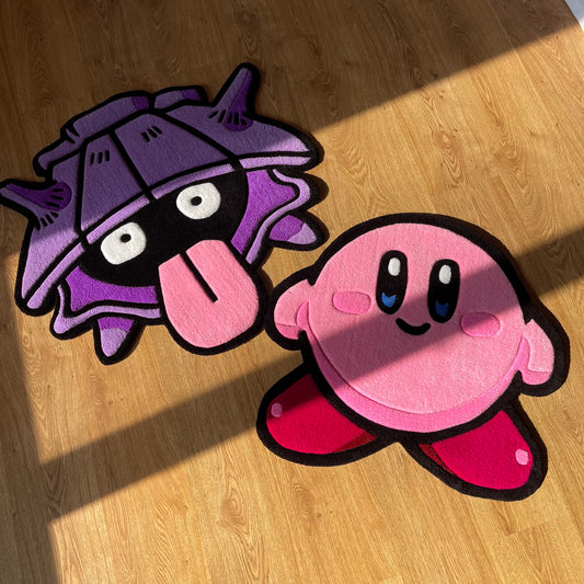 Pink Handmade Tufted Rug Featuring a Cute Cartoon Character - Perfect Birthday Gift for Girls, Kids, Siblings, Friends and Cartoon Lovers