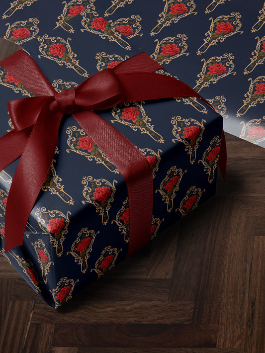 Flower Wrapping Paper Elegant Gift Wrap for Wedding Gift Wrapping Paper Birthday Classic Wrapping Paper Baby Shower Gift Wrap Rose Print