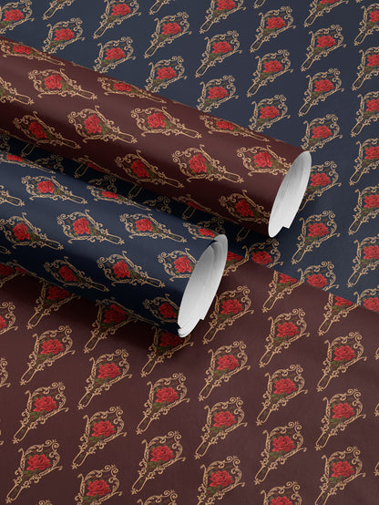 Flower Wrapping Paper Elegant Gift Wrap for Wedding Gift Wrapping Paper Birthday Classic Wrapping Paper Baby Shower Gift Wrap Rose Print