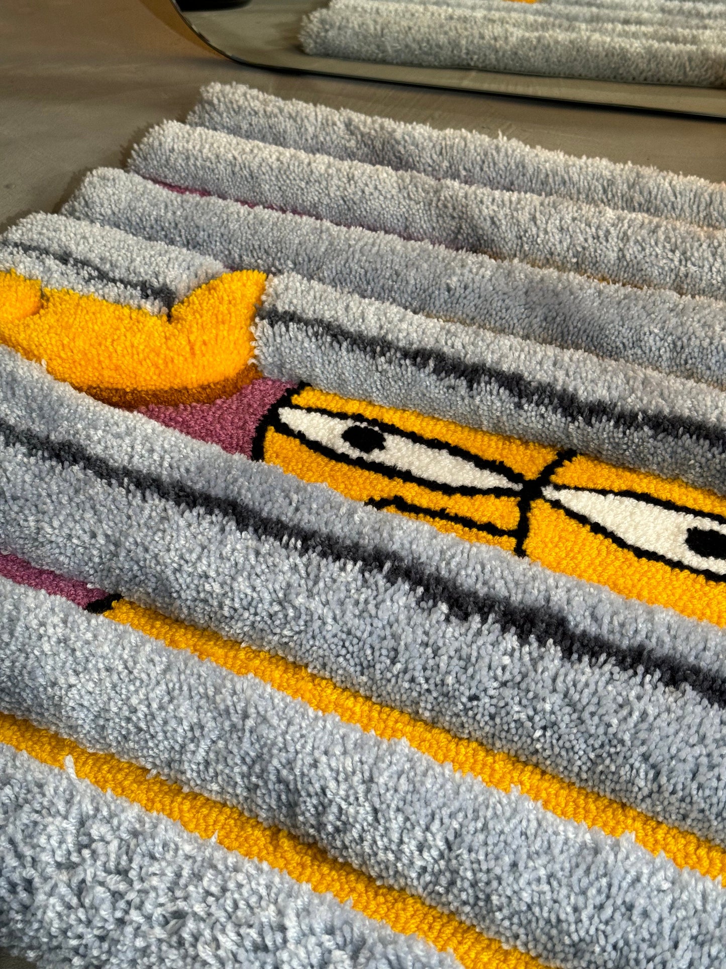 Tufted Cartoon 3D Rug, Wall Decor Rug, Handmade floor art, Gift for Father day, Home Decor Rug