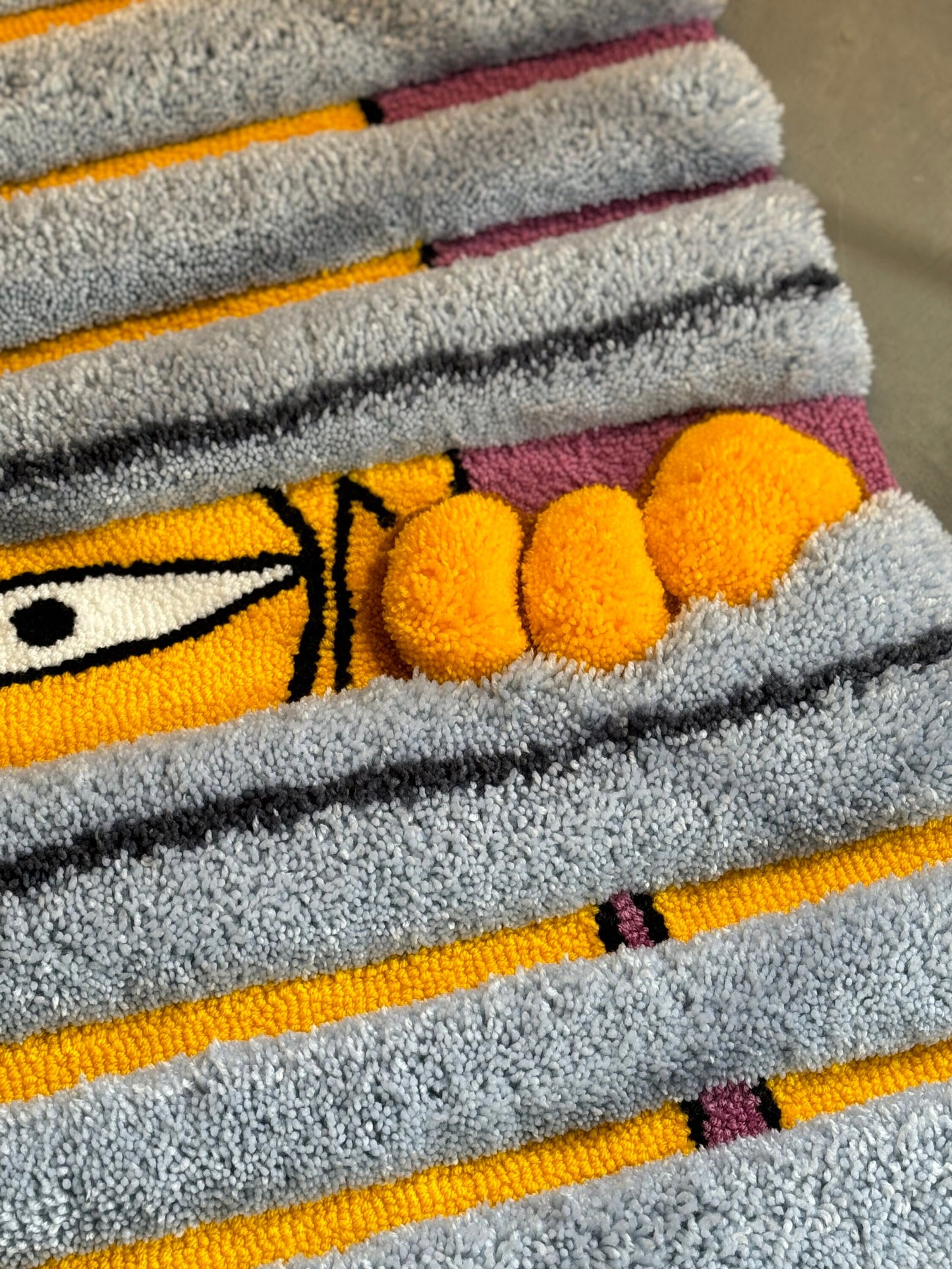 Tufted Cartoon 3D Rug, Wall Decor Rug, Handmade floor art, Gift for Father day, Home Decor Rug