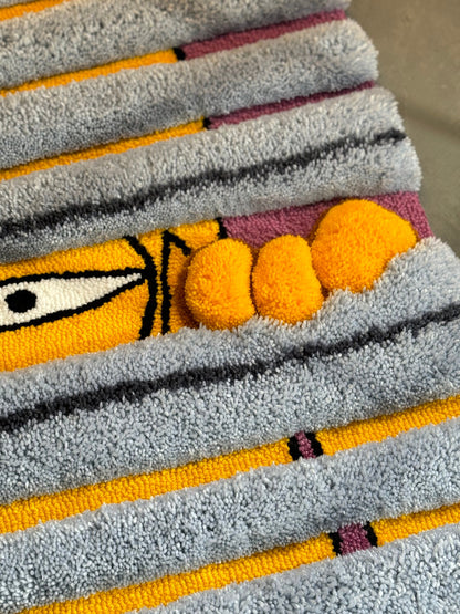 Tufted Cartoon 3D Rug, Wall Decor Rug, Handmade floor art, Gift for Father day, Home Decor Rug