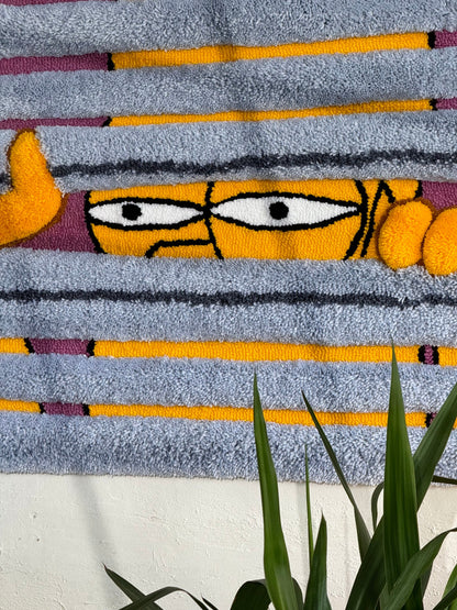 Tufted Cartoon 3D Rug, Wall Decor Rug, Handmade floor art, Gift for Father day, Home Decor Rug