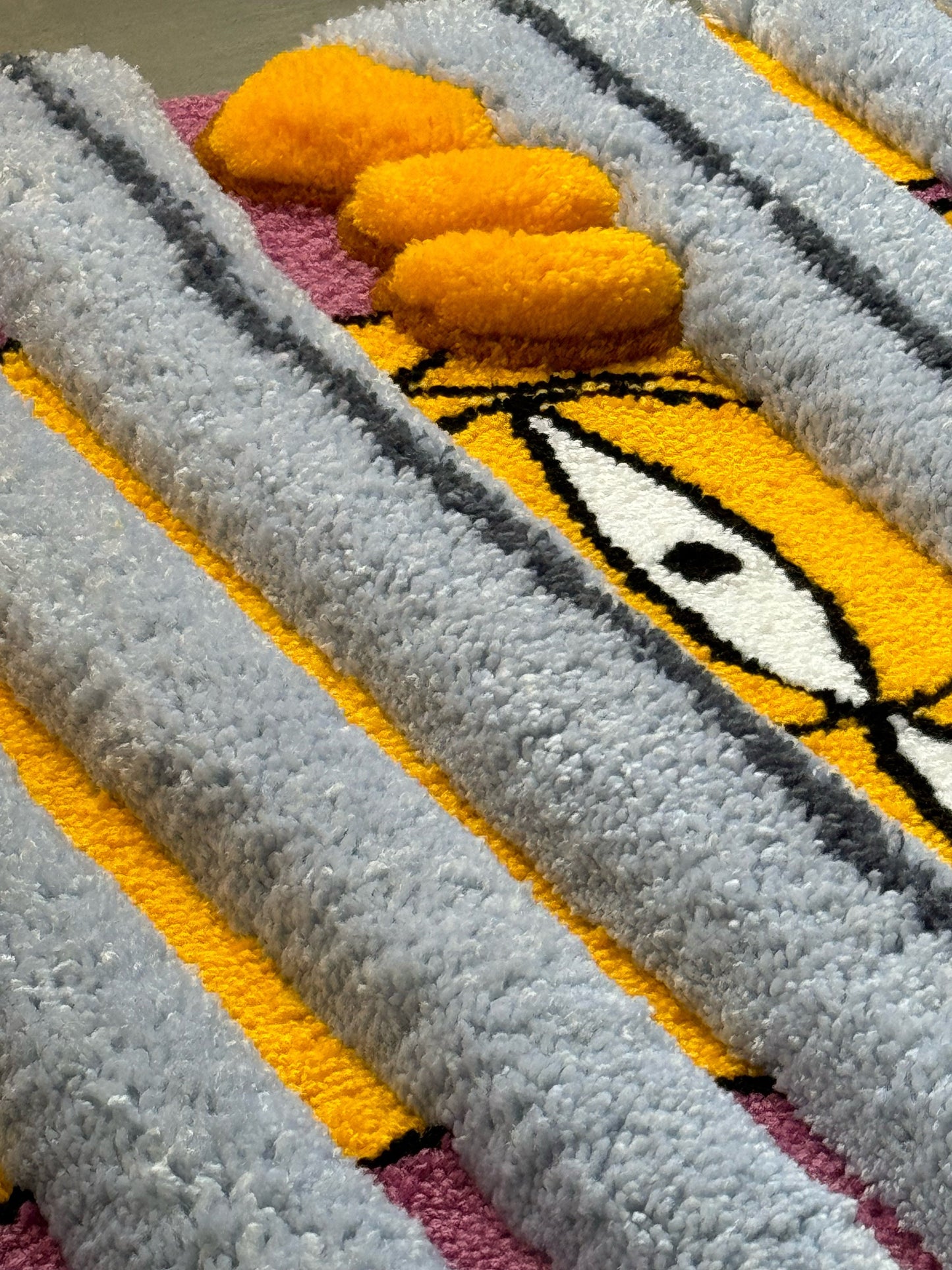 Tufted Cartoon 3D Rug, Wall Decor Rug, Handmade floor art, Gift for Father day, Home Decor Rug