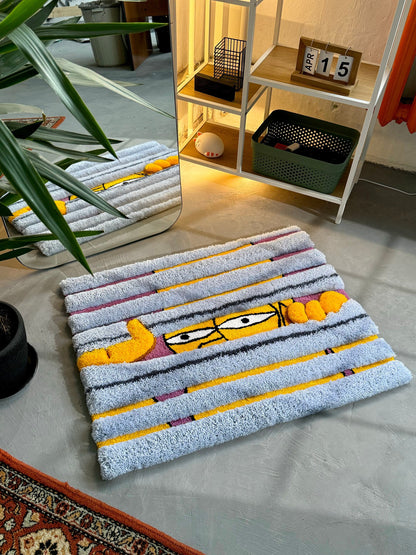 Tufted Cartoon 3D Rug, Wall Decor Rug, Handmade floor art, Gift for Father day, Home Decor Rug