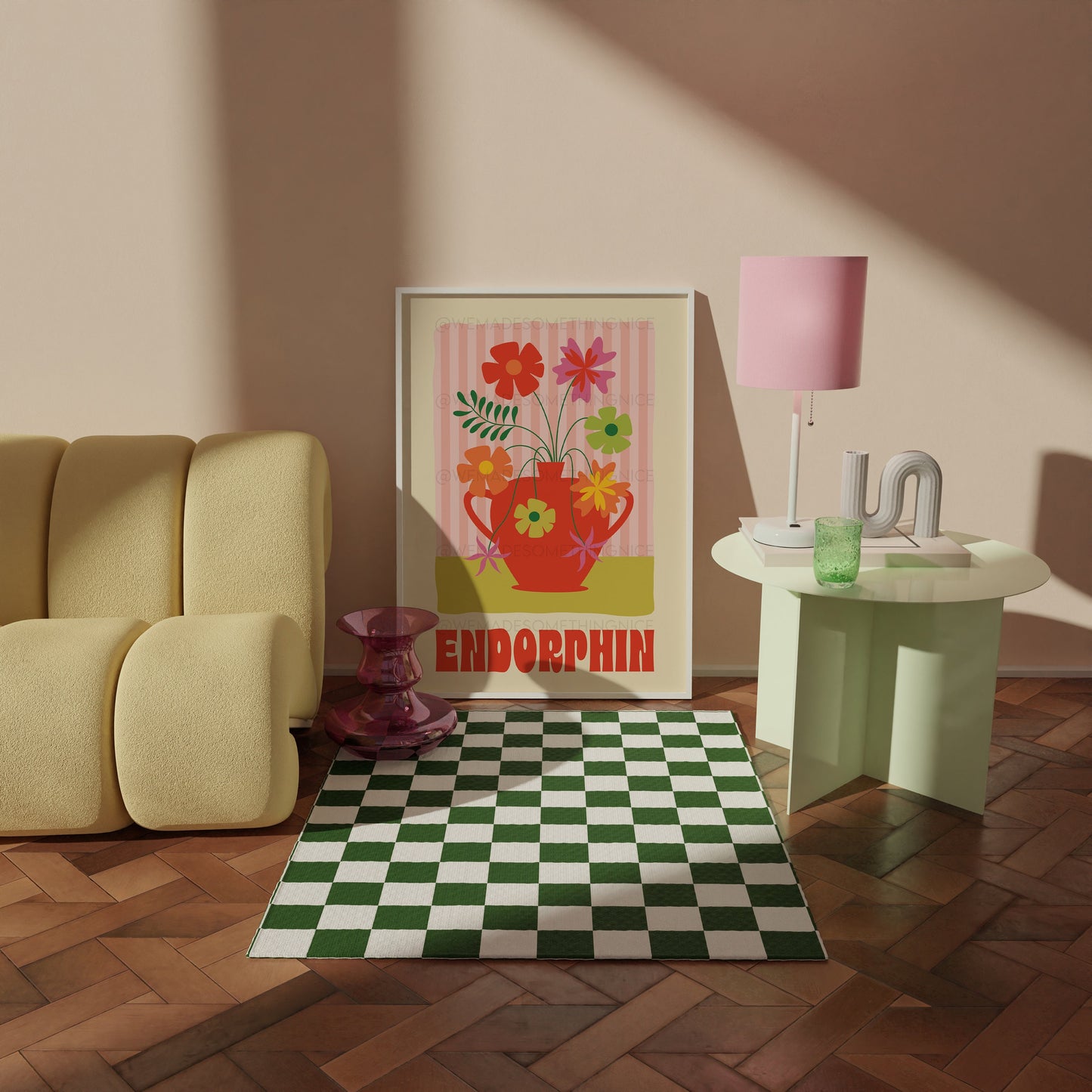 Endorphin Poster, Dopamine Decor, Maximalist Wall Art, Apartment Decor, Retro Wall Art, Trendy Wall Art, Colourful Wall Art, Flower Art