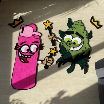 Custom Cartoon Rugs: "Lighter and Cone" Acrylic Tufted Design