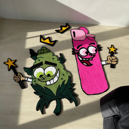 Custom Cartoon Rugs: "Lighter and Cone" Acrylic Tufted Design