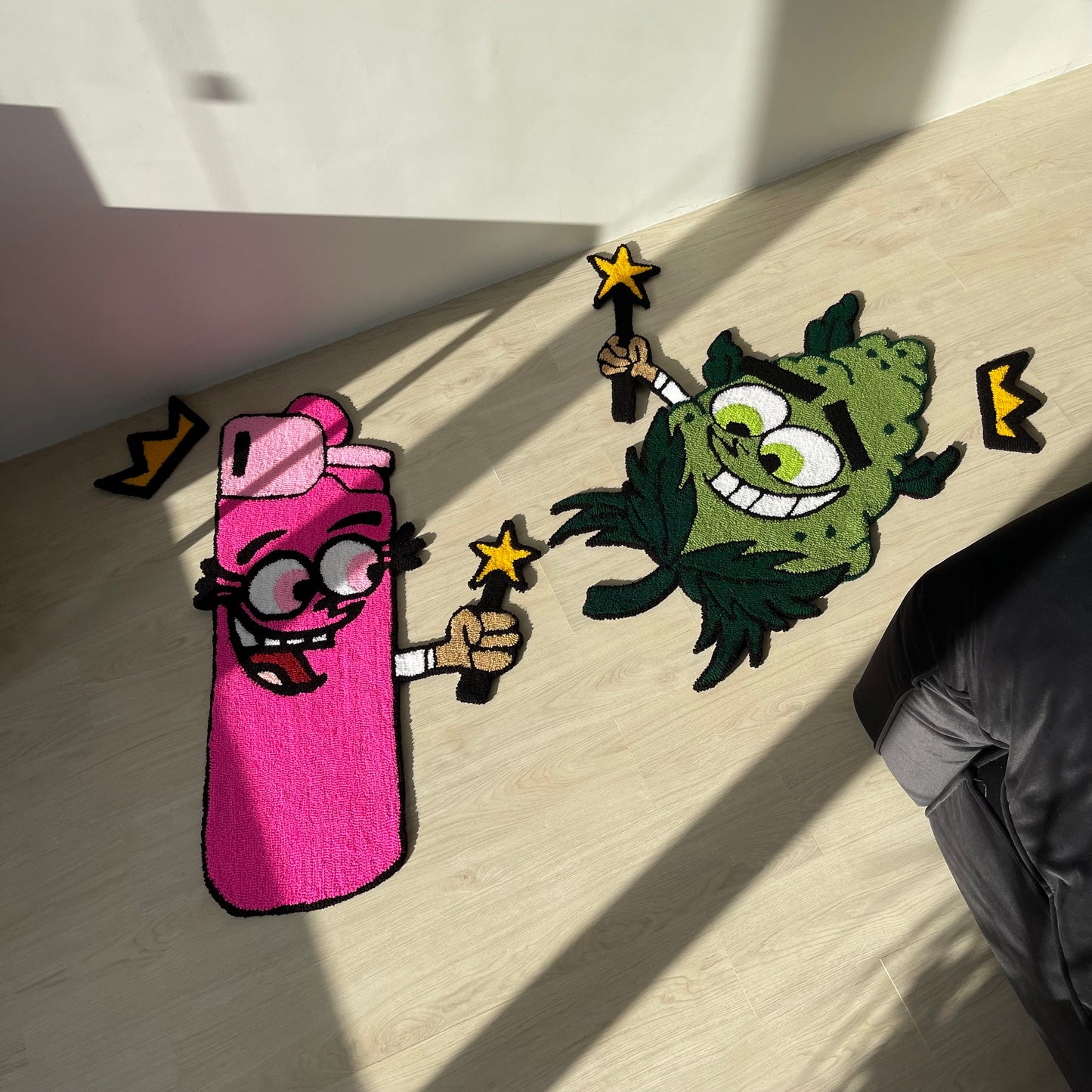 Custom Cartoon Rugs: "Lighter and Cone" Acrylic Tufted Design