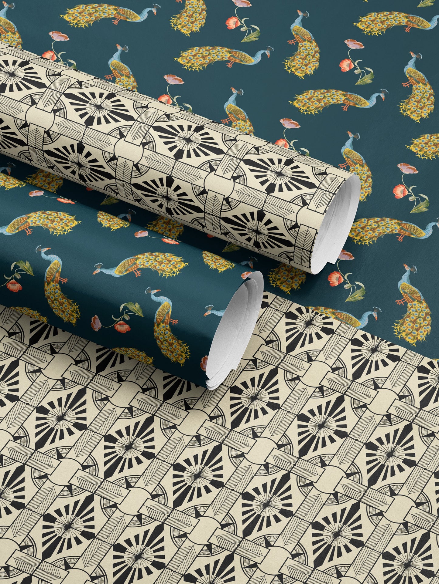 Peacock Gift Wrap Print Peacock Wrapping Paper Wedding Gift Wrap Roll Elegant Gift Wrap Romantic Gift for Her Peacock Feather Pattern