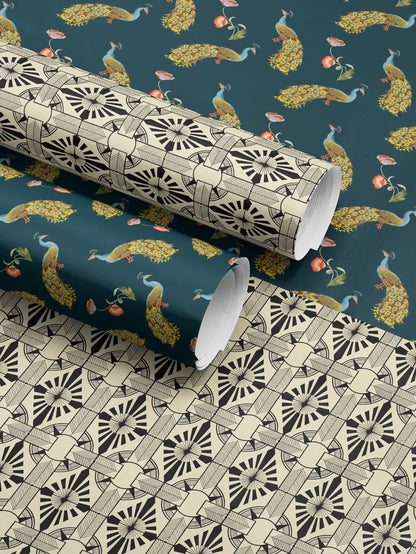 Peacock Gift Wrap Print Peacock Wrapping Paper Wedding Gift Wrap Roll Elegant Gift Wrap Romantic Gift for Her Peacock Feather Pattern