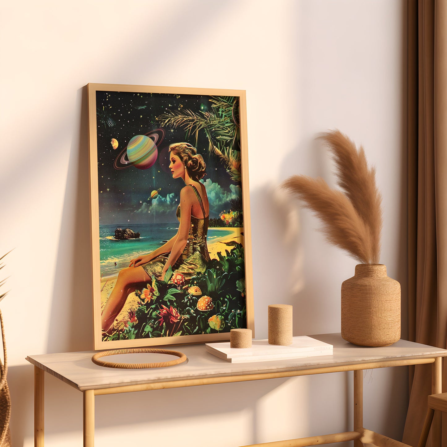 Vintage Vogue Surrealism Styled Magazine Poster, Outer Space Trippy Art, Fashion Magazine Wall Art Print, Vogue Art Print, Psychedelic Art