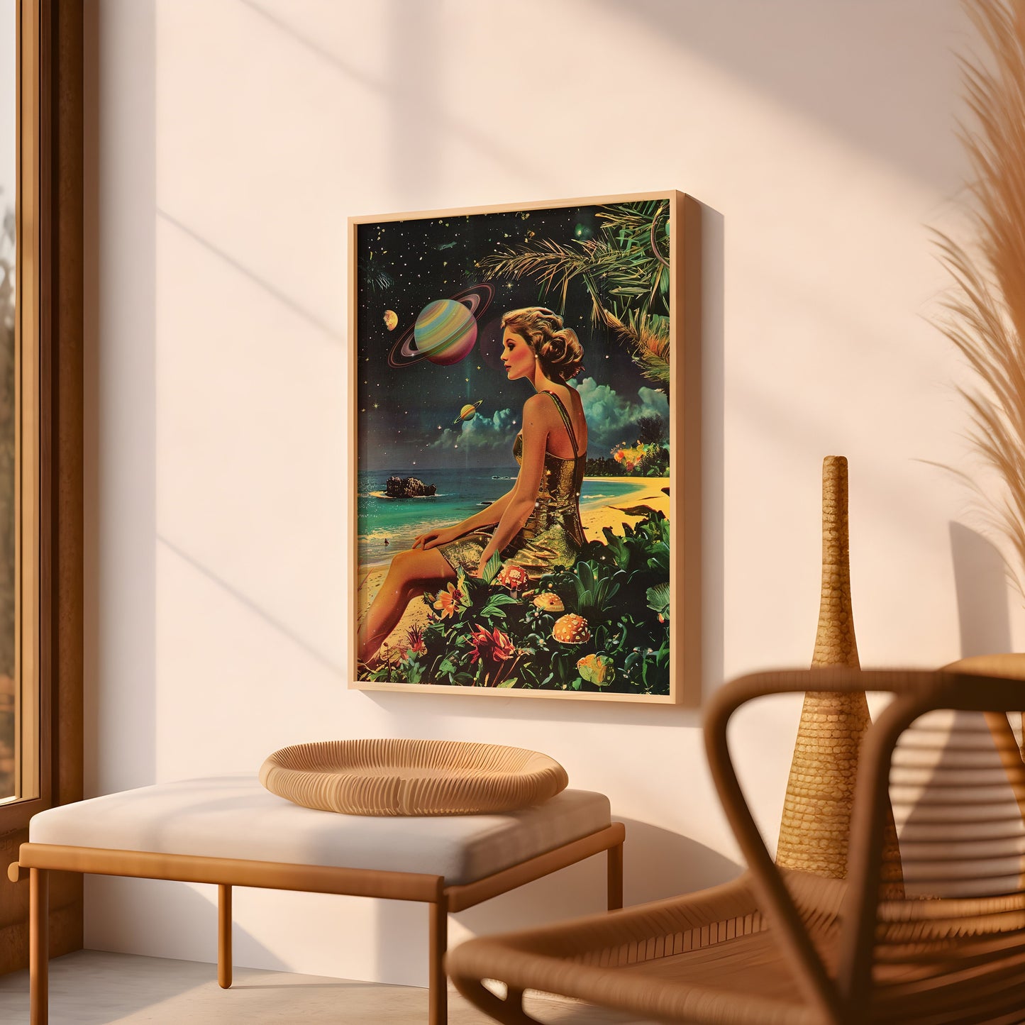 Vintage Vogue Surrealism Styled Magazine Poster, Outer Space Trippy Art, Fashion Magazine Wall Art Print, Vogue Art Print, Psychedelic Art