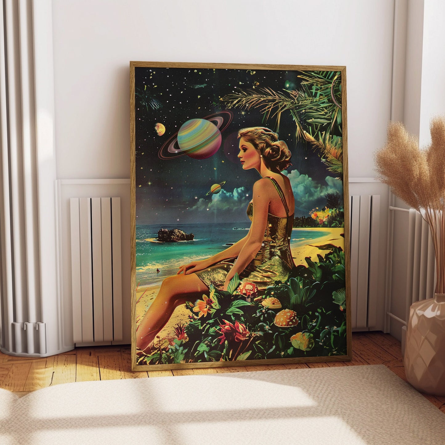 Vintage Vogue Surrealism Styled Magazine Poster, Outer Space Trippy Art, Fashion Magazine Wall Art Print, Vogue Art Print, Psychedelic Art