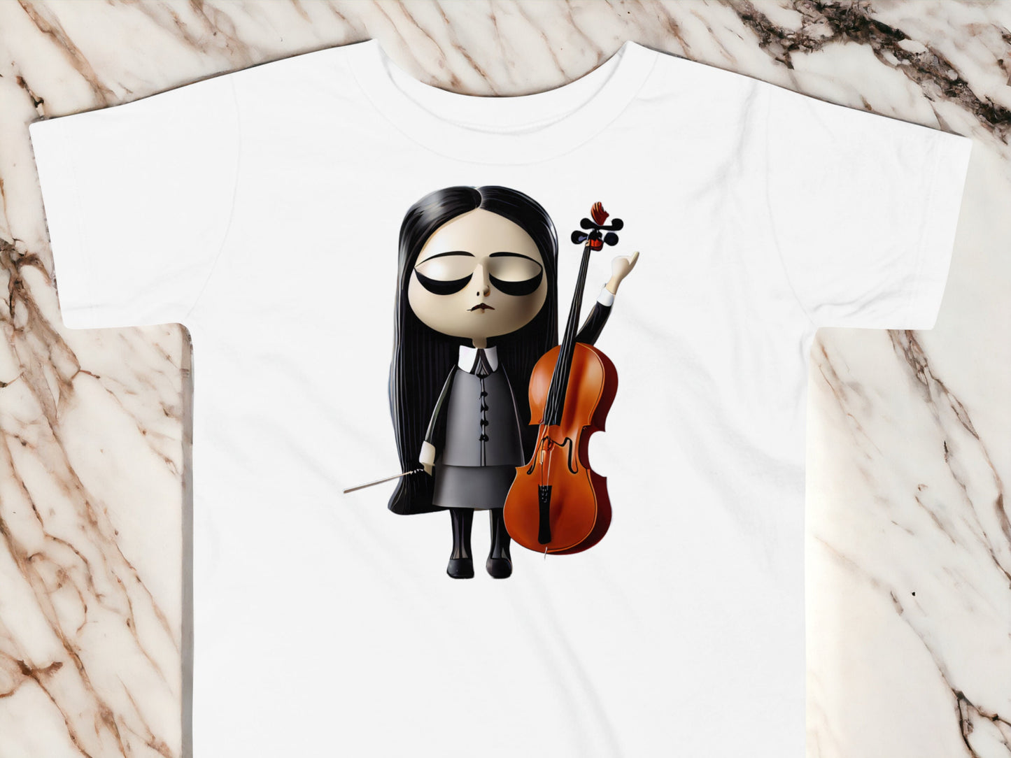 Toddler Wednesday Addams Playing Cello T-Shirt