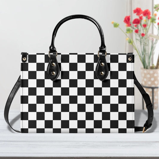 Checkered Purse. Trendy Handbag, Waterproof PU Leather Handbag, Top Handle Vegan Leather, High-quality Crossbody Bag, Shoulder bag