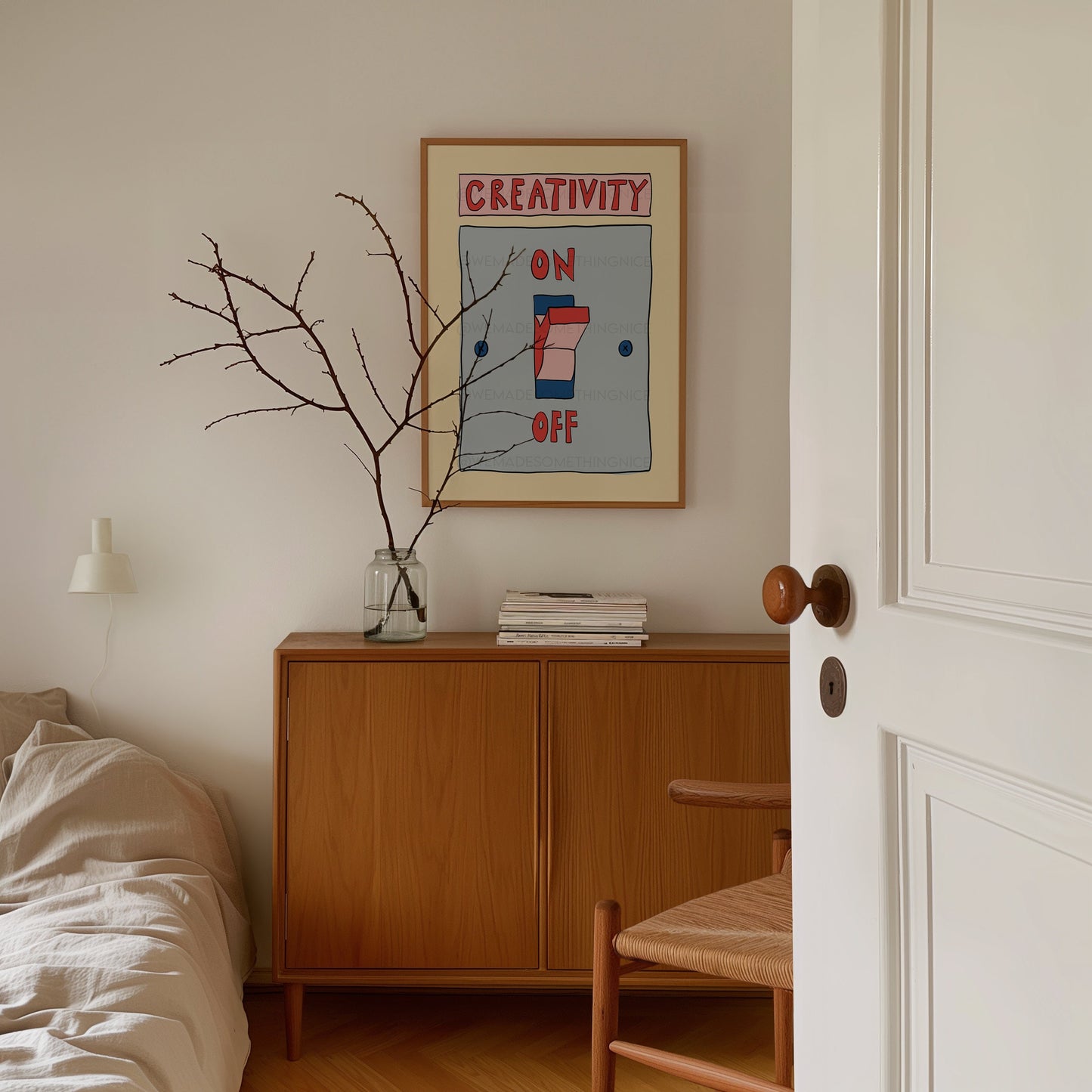 Creativity Print, Creative Mode Wall Print, Trendy Wall Art, Maximalist Wall Art, Office Decor, Apartment Decor, Retro Wall Art