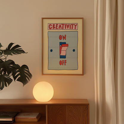 Creativity Print, Creative Mode Wall Print, Trendy Wall Art, Maximalist Wall Art, Office Decor, Apartment Decor, Retro Wall Art