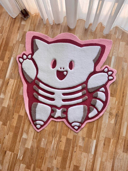 Skeleton tufted rug,3d skull rug, handmade tufted custom rug, living room decor rug, bedroom carpet, area carpet