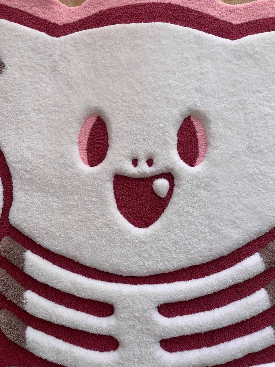 Skeleton tufted rug,3d skull rug, handmade tufted custom rug, living room decor rug, bedroom carpet, area carpet