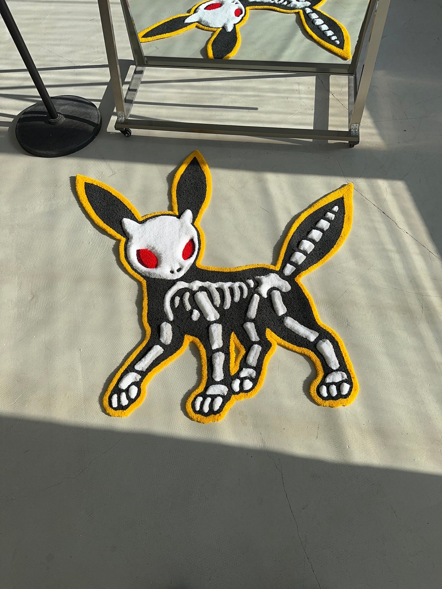 Skeleton tufted rug,3d skull rug, handmade tufted custom rug, living room decor rug, bedroom carpet, area carpet