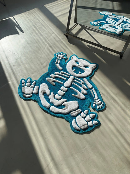 Skeleton tufted rug,3d skull rug, handmade tufted custom rug, living room decor rug, bedroom carpet, area carpet
