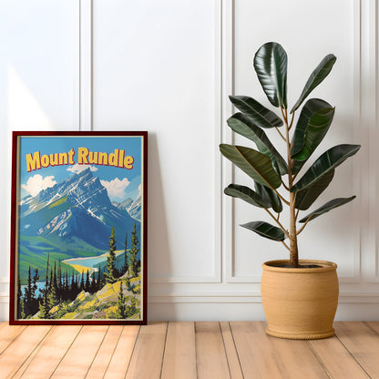 Vintage Banff Travel Poster Mount Rundle Alberta Canada Retro Print Canadian Rockies Poster Canada Travel Print Banff National Park Poster