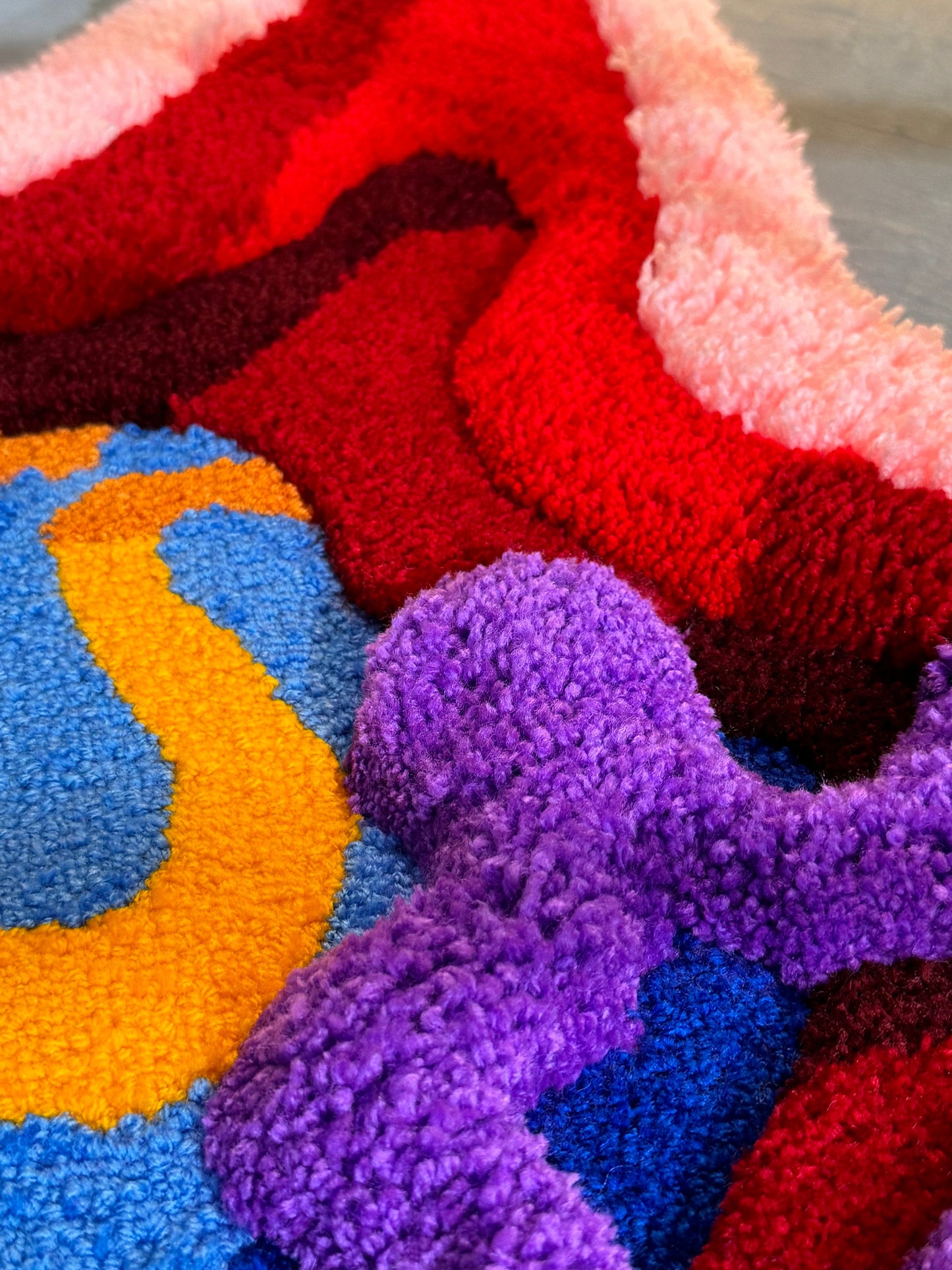 Tufted Starfish Fluffy Rug, Sea Rug, Ocean 3D Rug, Red Pink Starfish