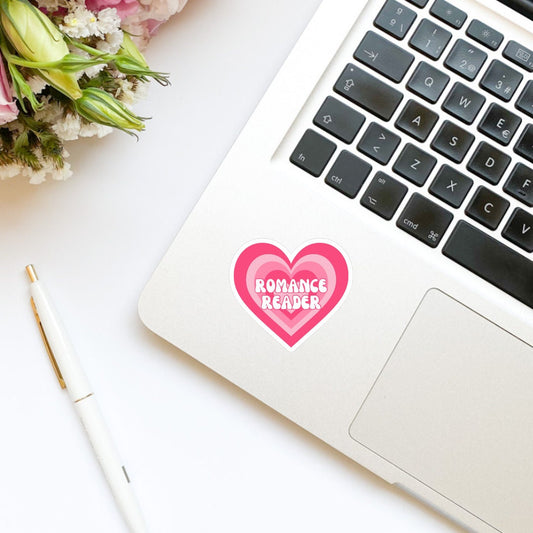 Romance Reader Retro Trippy 70s Heart sticker, book stickers, kindle, laptop, foodie, bookish stickers, decal,water bottle,